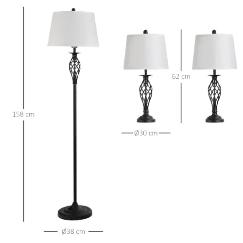 HOMCOM 3er-Lampenset 7
