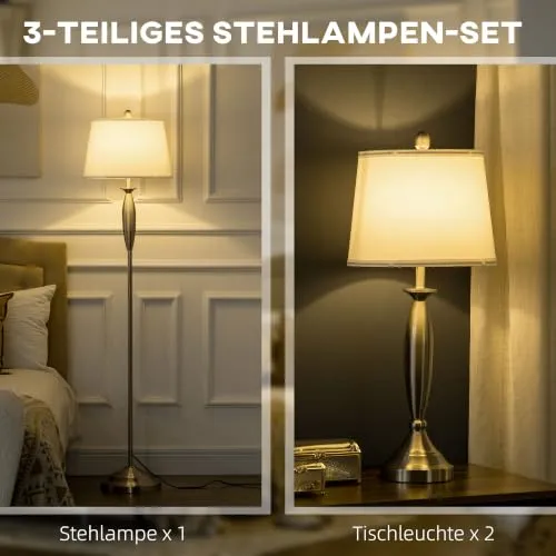 HOMCOM Stehlampen-Set 3