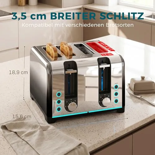 HOMCOM Toaster 4-Scheiben 3