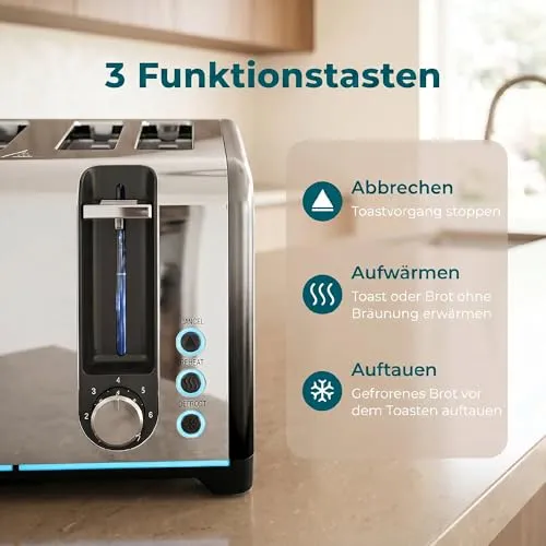 HOMCOM Toaster 4-Scheiben 5