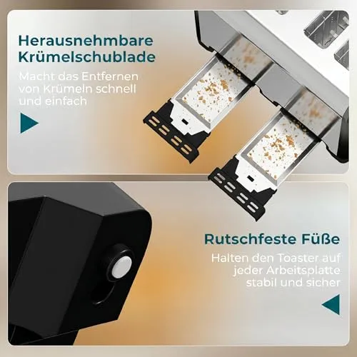 HOMCOM Toaster 4-Scheiben 6