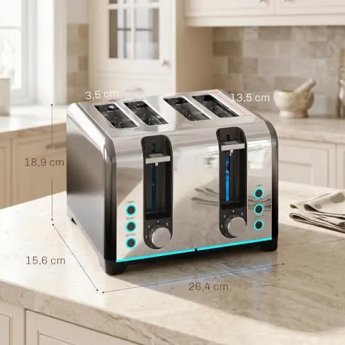 HOMCOM Toaster 4-Scheiben 7