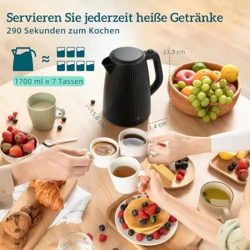 HOMCOM Wasserkocher Toaster Eierkocher Set 3
