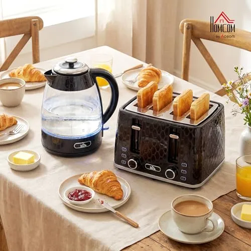 HOMCOM Wasserkocher Toaster Set 2