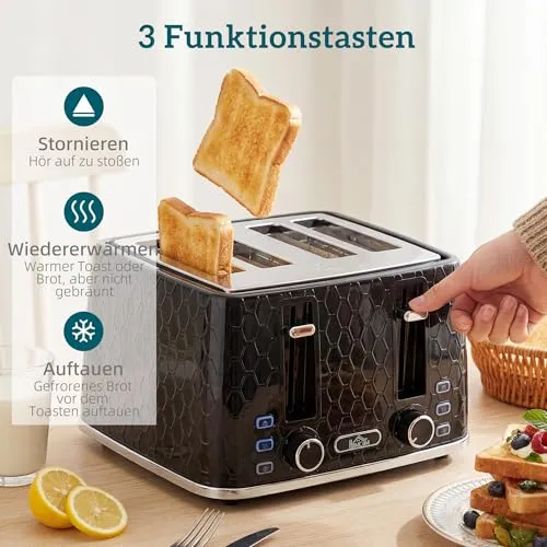 HOMCOM Wasserkocher Toaster Set 6