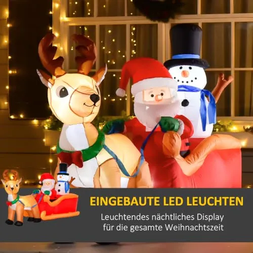 HOMCOM Weihnachtsmann auf Schlitten 2
