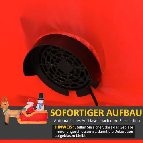 HOMCOM Weihnachtsmann auf Schlitten 3
