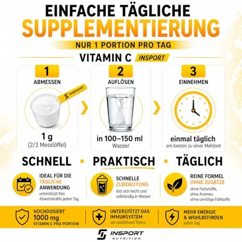 INSPORT Vitamin C Pulver 1000mg 3
