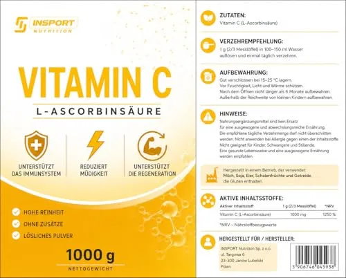 INSPORT Vitamin C Pulver 1000mg 5