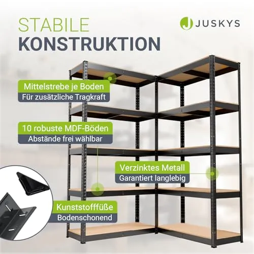 Juskys Lagerregal Basic 2X 3