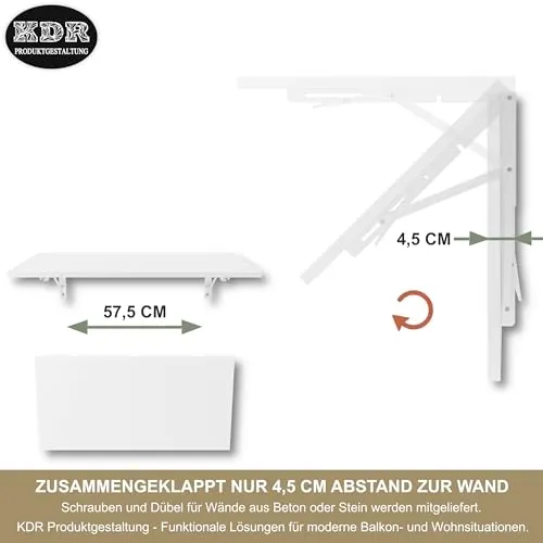 KDR Wandklapptisch 6