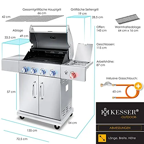 KESSER Gasgrill 4B + 1K 4