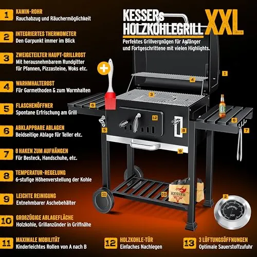 KESSER Holzkohlegrill XXL 2