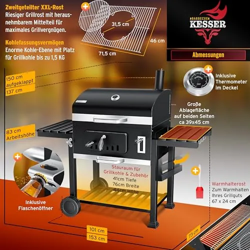 KESSER Holzkohlegrill XXL