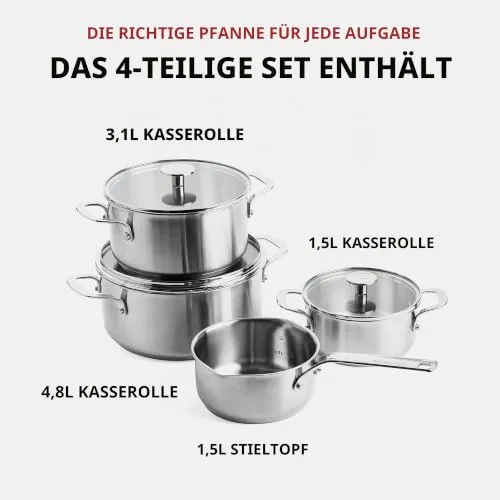 KitchenAid 7-teiliges Edelstahl-Kochgeschirr-Set 2