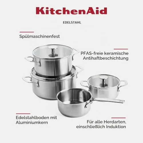 KitchenAid 7-teiliges Edelstahl-Kochgeschirr-Set 3