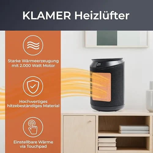 KLAMER Heizlüfter 2000W UC 2