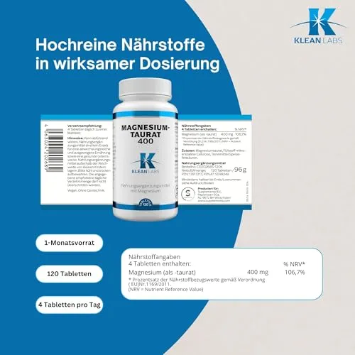 Klean Labs Magnesium Taurat 400-120 6