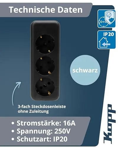 Kopp Schutzkontakt-Steckdosenleiste UC 2