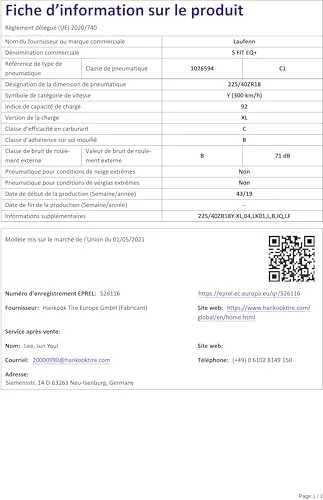 Laufenn 225/40 ZR18 92Y XL 2