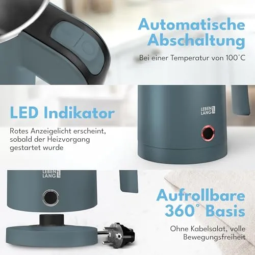 LEBENLANG Reise Wasserkocher Mini 5