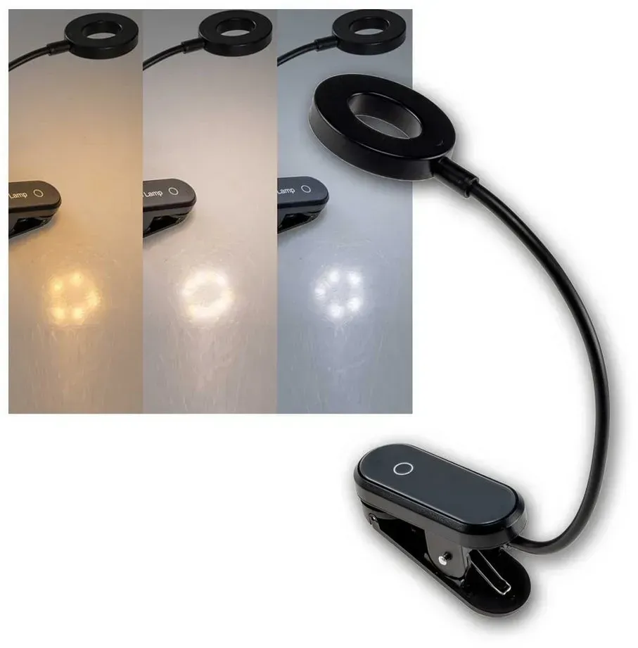 LED Klemmleuchte Schwarz