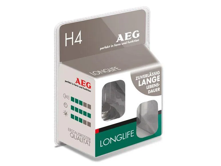 AEG Glühlampe Longlife H4, 60/55 W, 2er Set