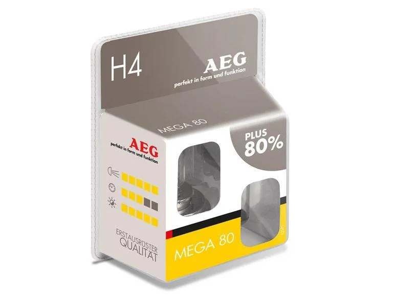 AEG Glühlampe Mega 80 H4, 60/55 W, 2er Set