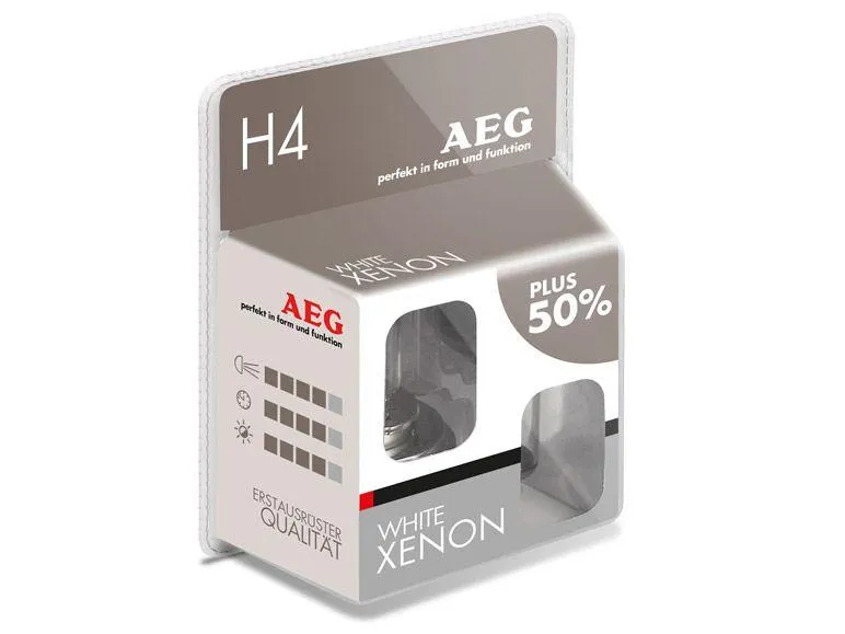 AEG Glühlampe Weiß Xenon H4, 60/55 W, 2-er Set