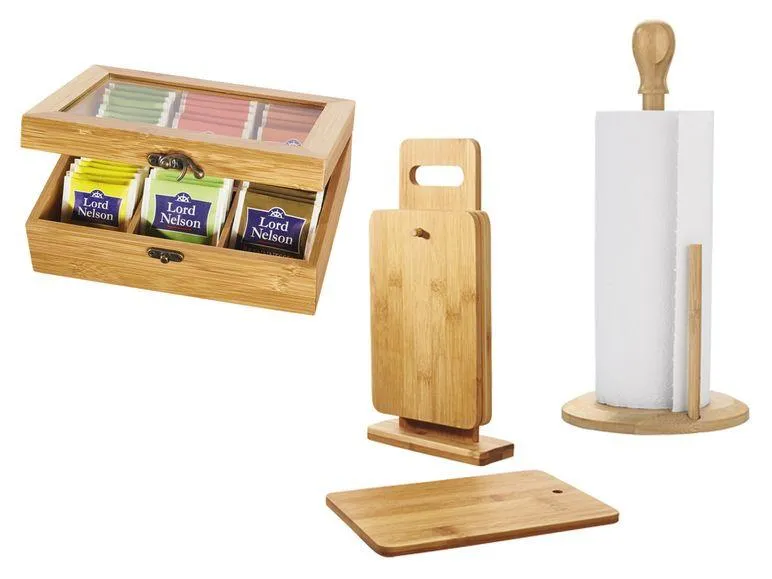 ERNESTO® Schneidebrett 4er / Teebox / Küchenrollenhalter
