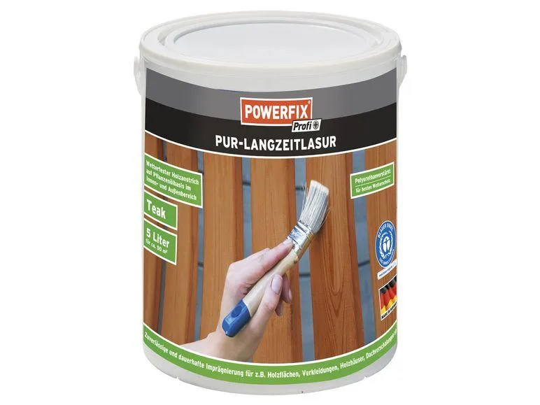 POWERFIX® PUR-Langzeitlasur Teak, 5L