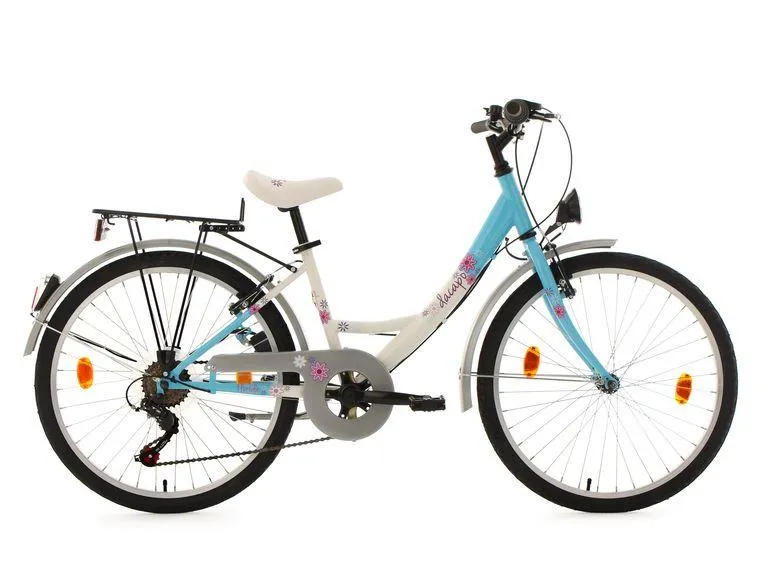 DaCapo Kinderfahrrad 6 Gänge Mädchenfahrrad Florida 24 Zoll blau