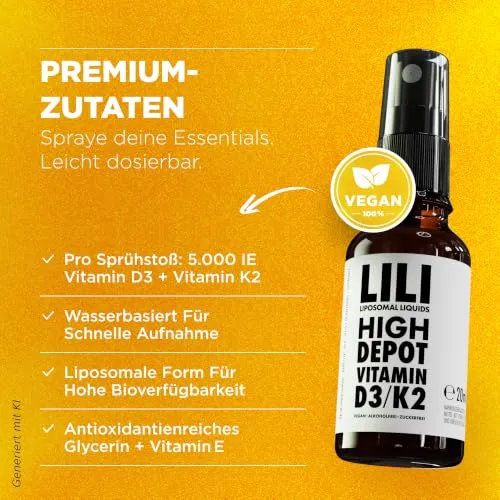 LILI Liposomal Liquids Vitamin D3 + K2 Spray 2