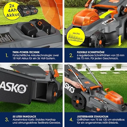 MASKO Akku Rasenmäher 3