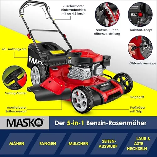 MASKO Benzin Rasenmäher 5in1 2