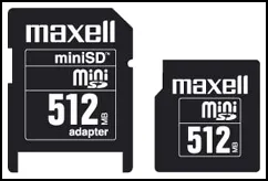 Maxell Mini SD 66x extra high speed 512MB + Adapter