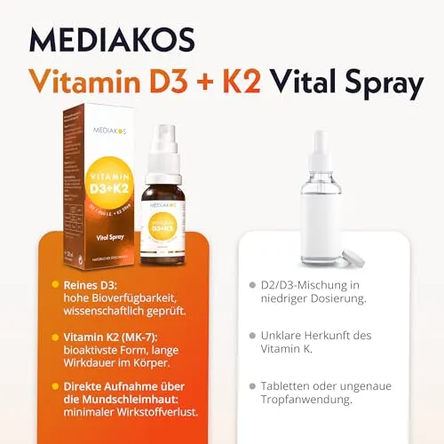 Mediakos Vitamin D3 + K2 5