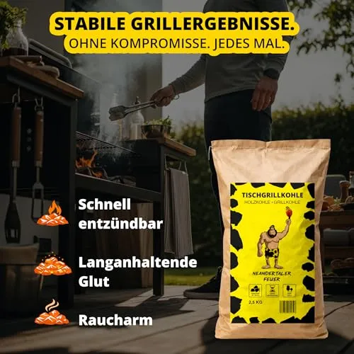 Neandertaler Feuer Grillkohlen
