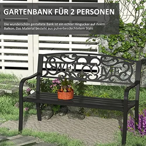 Outsunny Gartenbank 2-Sitzer 5