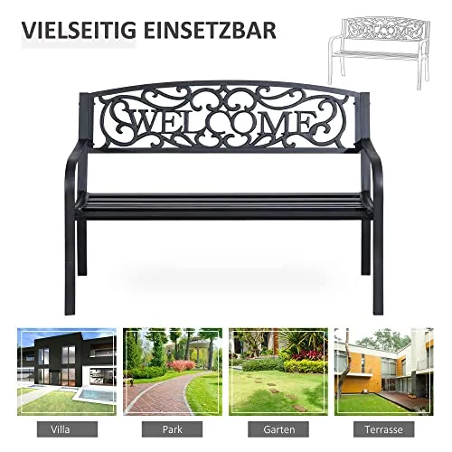 Outsunny Gartenbank 2-Sitzer 6