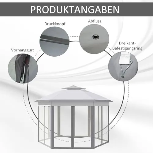Outsunny Gartenpavillon 5