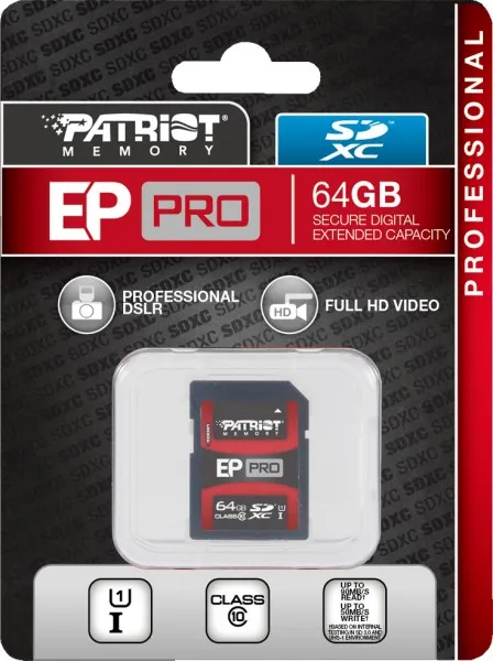 Patriot EP Pro SDHC SDXC 90MB/s Class 10 USH-I 2