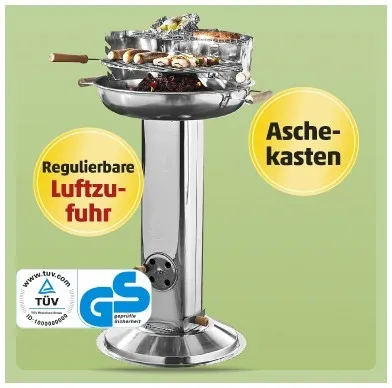 Penny Gartenwerk Edelstahl-Säulengrill