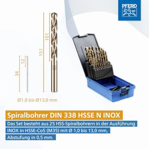 PFERD Spiralbohrer-Set INOX 2