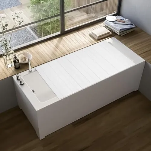 POTYYH Faltbare PVC Badewannenabdeckung 7