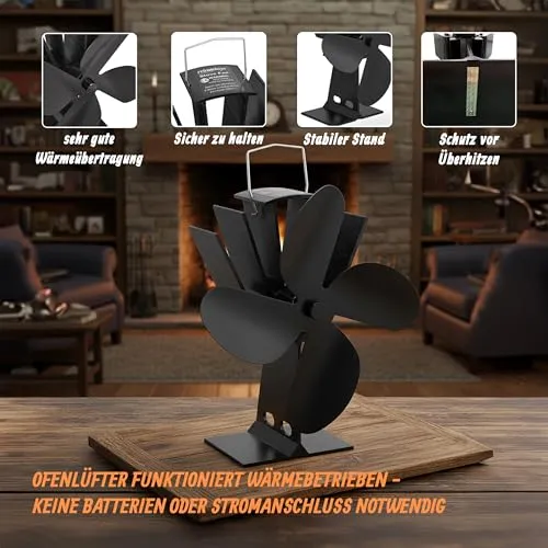 Relaxdays Kaminventilator UC 3