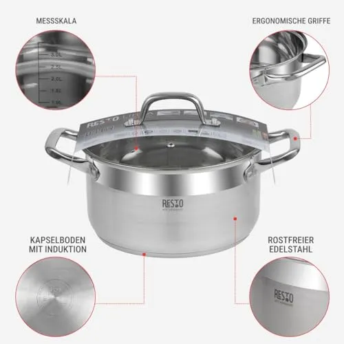 RESTO Edelstahltopf 22cm 4