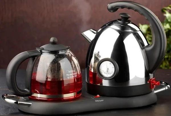 Rosenstein & Söhne Edelstahl-Wasserkocher mit Teekanne NC-3651