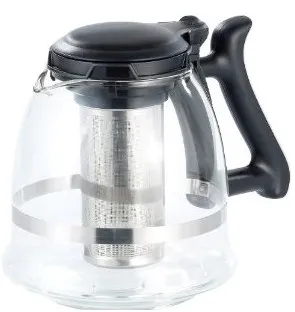 Rosenstein & Söhne Teekanne aus Glas mit Edelstahl-Siebeinsatz