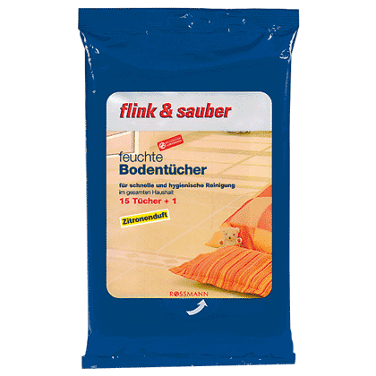 Rossmann Flink & Sauber Feuchte Bodenreinigungstücher